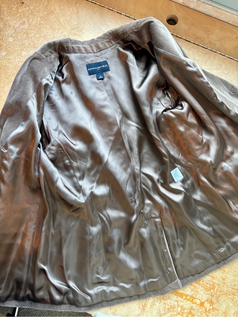 Banana Republic Vintage Brown Velvet Button Up Blazer Y2K Retro - Size 10 - Picture 7 of 11